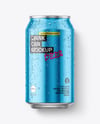 330ml Metallic Aluminium Can with Condensation Mockup