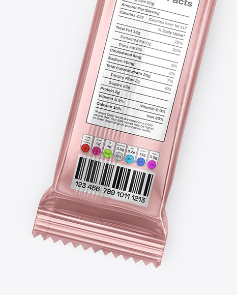 Two Glossy Metallic Stick Sachets Mockup