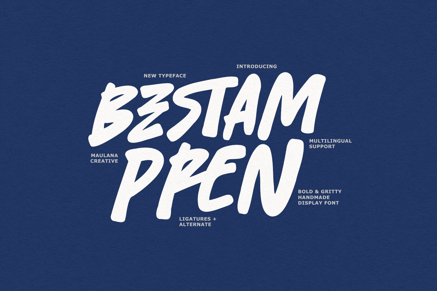 Bestam Pren Bold Gritty Handmade Display Font