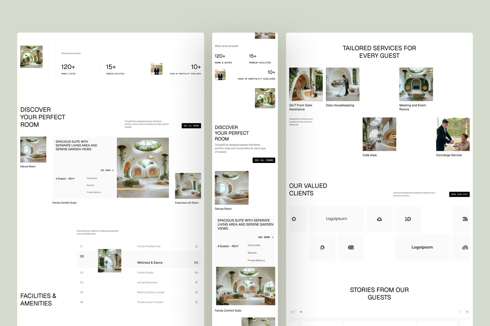 Elvara – Hotel &amp; Resort Website UI Figma Template