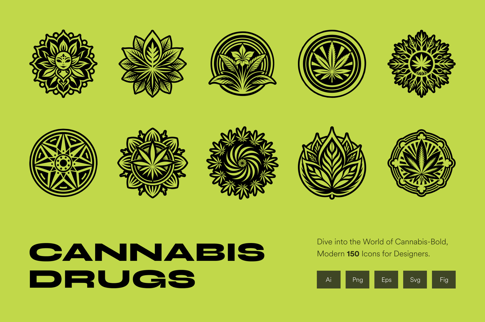 Cannabis and Weed Symbol Set