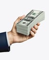 Money Stack in a Hand Mockup