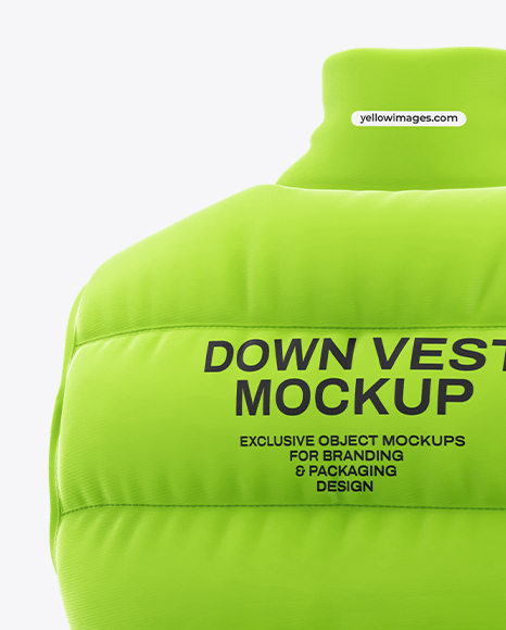 Matte Down Vest Mockup – Back Side View