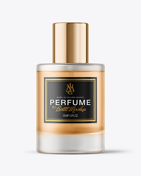 Color Liquid Frosted Glass Perfume Bottle Mockup - Cosmetic mockup