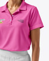 Young Woman Wearing Polo Shirt and Tennis Skirt Mockup