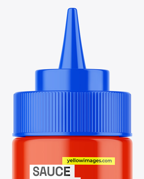 Glossy Sauce Bottle Mockup