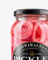 Clear Glass Jar with Red Pickled Onions Mockup
