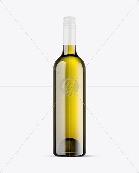 Antique Green Glass White Wine Bottle Mockup