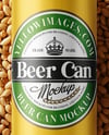 Beer Can on Wheat Grains Background Mockup