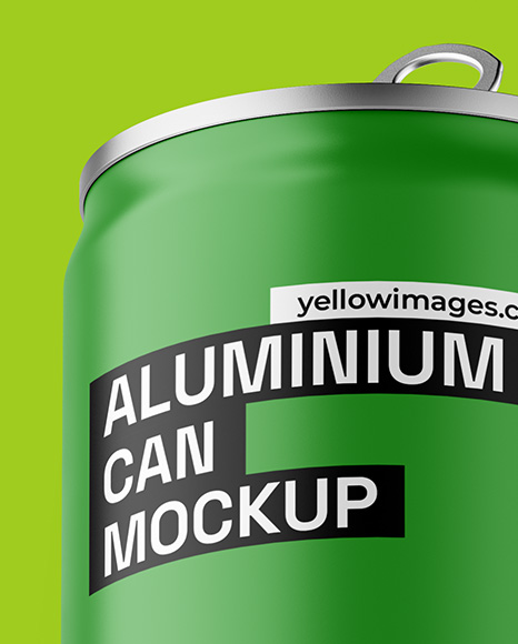 Aluminium Can With Matte Finish Mockup