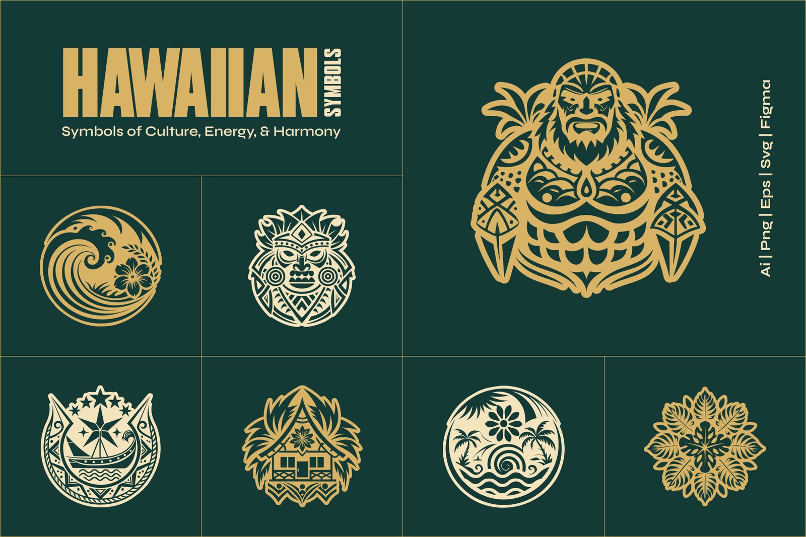 Hawaiian Symbols Art Set