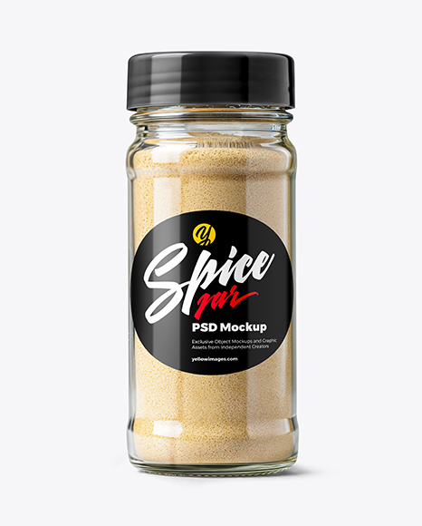 Spice Glass Jar with Onion Powder Mockup - Realistic mockups