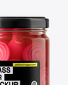 Glass Jar with Red Pickled Onions Mockup