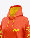 Women Cotton Hoodie Dress Mockup - Half Side View