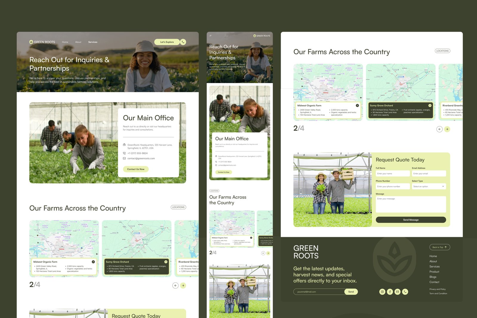 GreenRoots – Agriculture Website UI Figma Template