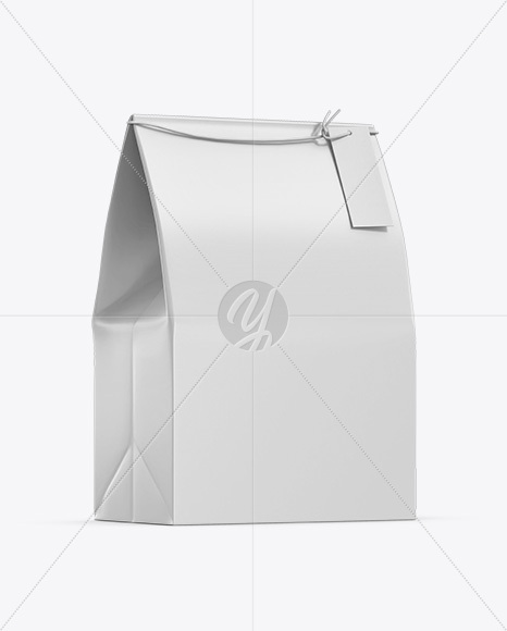 Paper Bag with Label Mockup – Half Side View