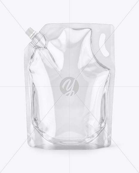 Empty Clear Plastic Pouch Bag with Handle Mockup