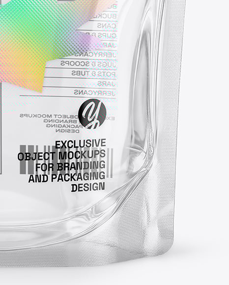 Empty Clear Plastic Pouch Bag with Handle Mockup