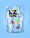 Empty Clear Plastic Pouch Bag with Handle Mockup