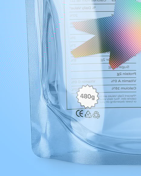 Empty Clear Plastic Pouch Bag with Handle Mockup