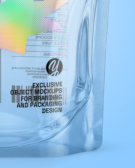 Empty Clear Plastic Pouch Bag with Handle Mockup