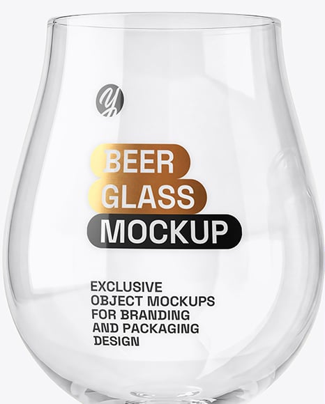 Empty Glass Goblet with Beer Can Mockup