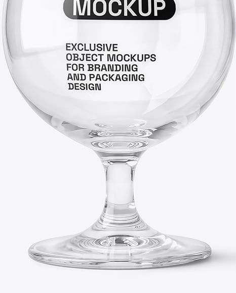 Empty Glass Goblet with Beer Can Mockup