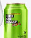 Empty Glass Goblet with Beer Can Mockup