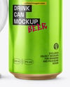Empty Glass Goblet with Beer Can Mockup