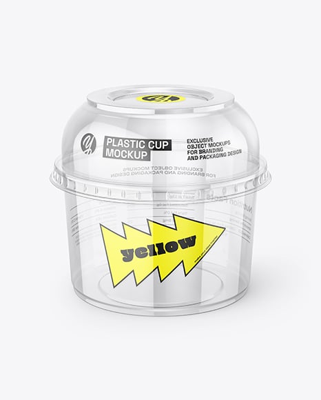 Empty Transparent Clear Plastic Cup Mockup