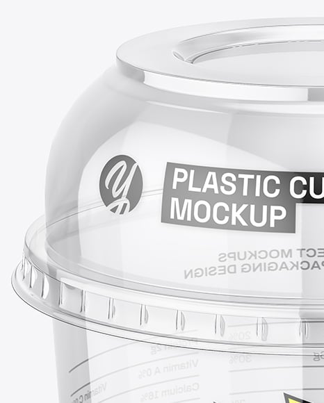 Empty Transparent Clear Plastic Cup Mockup