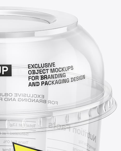 Empty Transparent Clear Plastic Cup Mockup