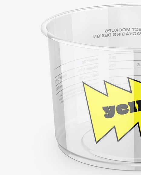 Empty Transparent Clear Plastic Cup Mockup