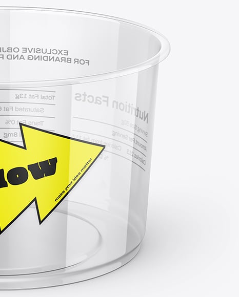 Empty Transparent Clear Plastic Cup Mockup
