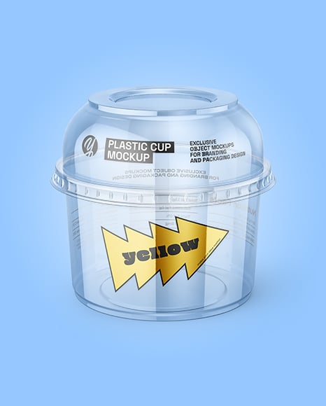 Empty Transparent Clear Plastic Cup Mockup