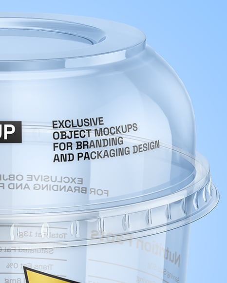 Empty Transparent Clear Plastic Cup Mockup