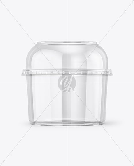 Empty Transparent Clear Plastic Cup Mockup