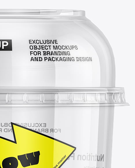 Empty Transparent Clear Plastic Cup Mockup