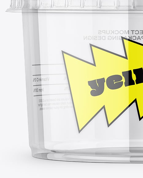 Empty Transparent Clear Plastic Cup Mockup