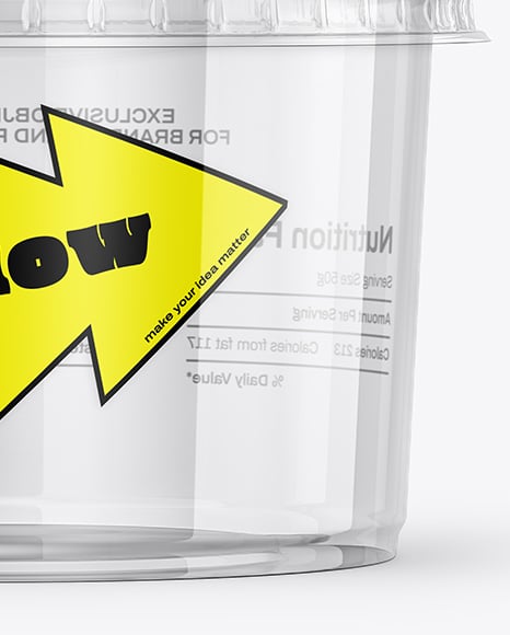 Empty Transparent Clear Plastic Cup Mockup