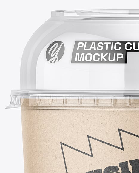 Empty Transparent Clear Plastic Cup Mockup