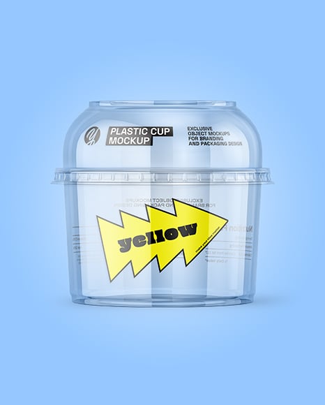 Empty Transparent Clear Plastic Cup Mockup