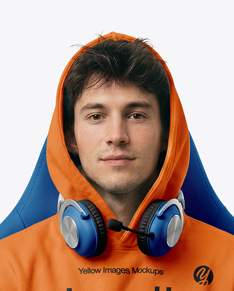 eSports Player Wearing Hoodie Mockup