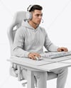 Esports Player Wearing Hoodie Mockup