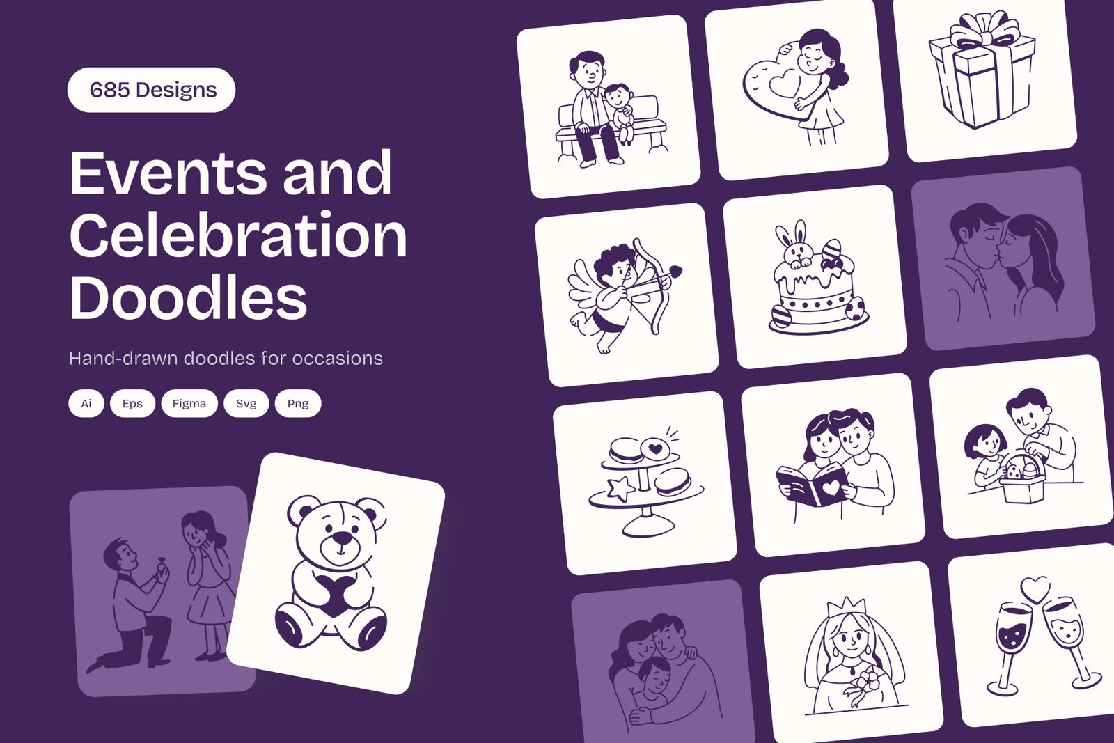 Events and Celebration Doodles Bundle