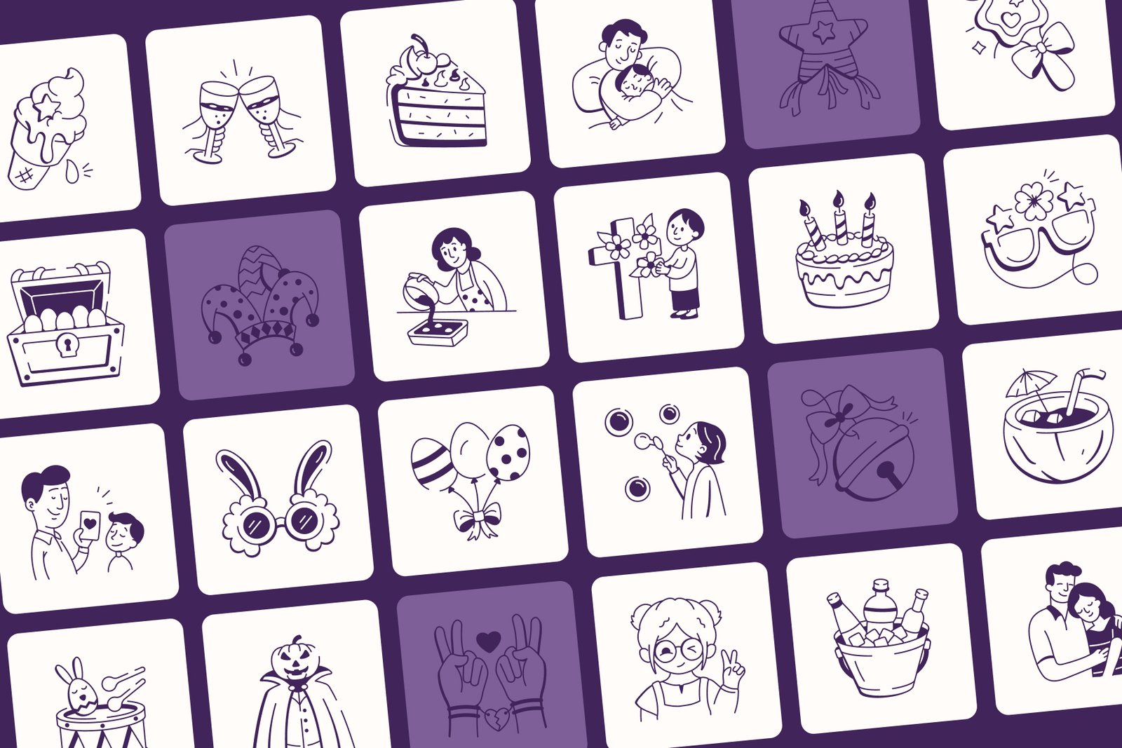 Events and Celebration Doodles Bundle