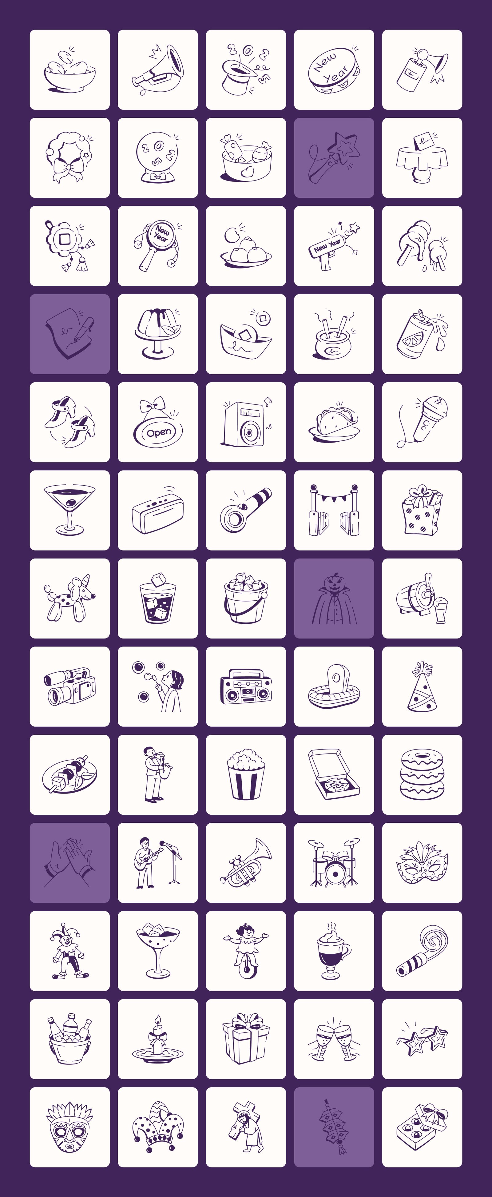 Events and Celebration Doodles Bundle