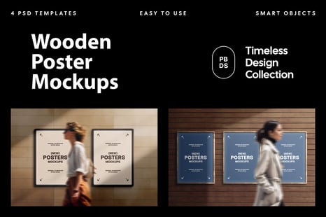 Wooden Poster Mockups - Product Mockups