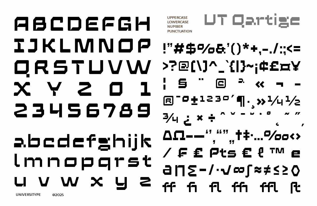 UT Qartige - A Techno-futurisic Font