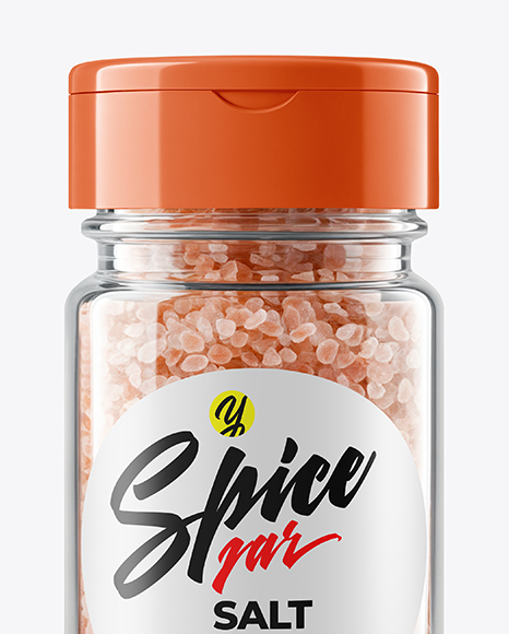 Glass Jar with Pink Salt Mockup